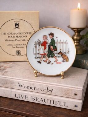 Norman Rockwell Four Seasons Miniature plate